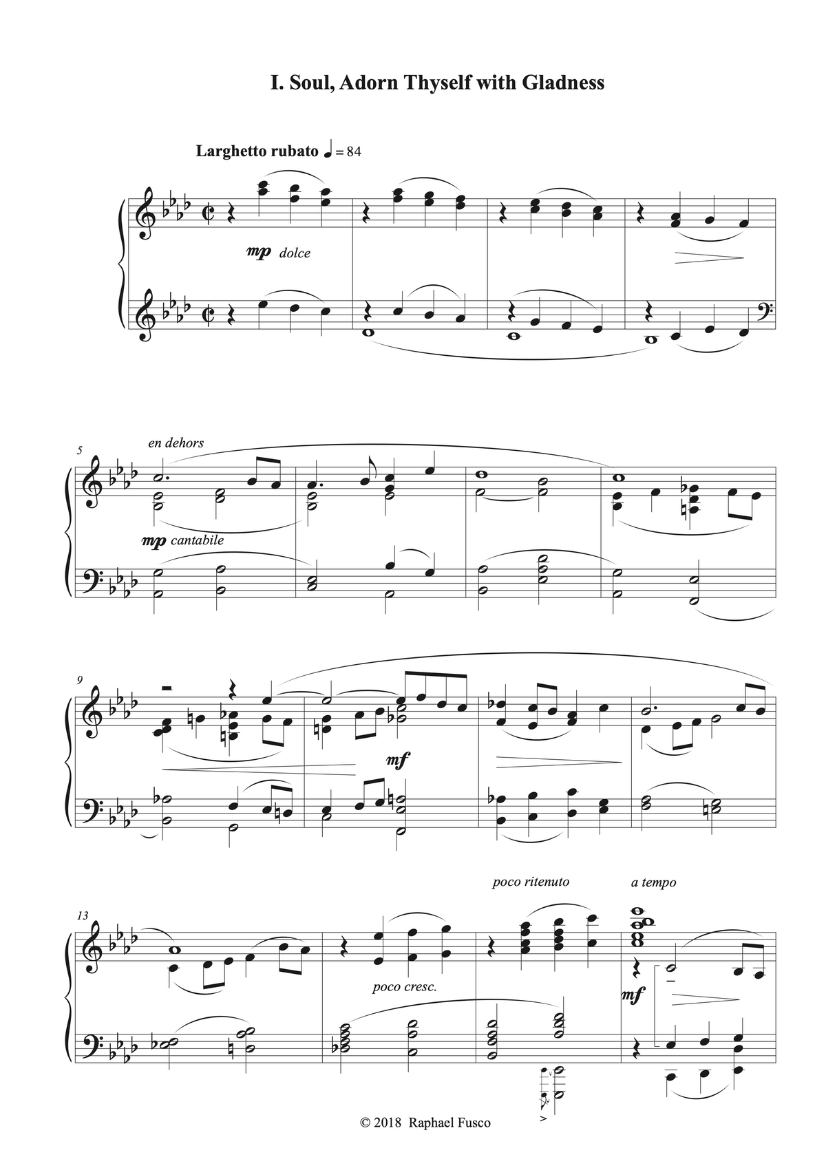 Three Chorales for Piano Solo – Raphael Fusco