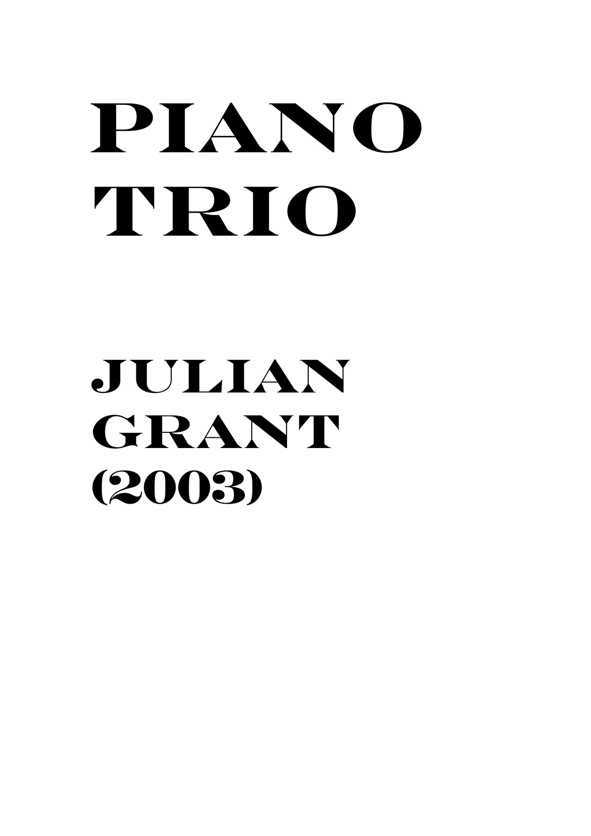 Piano Trio - Julian Grant