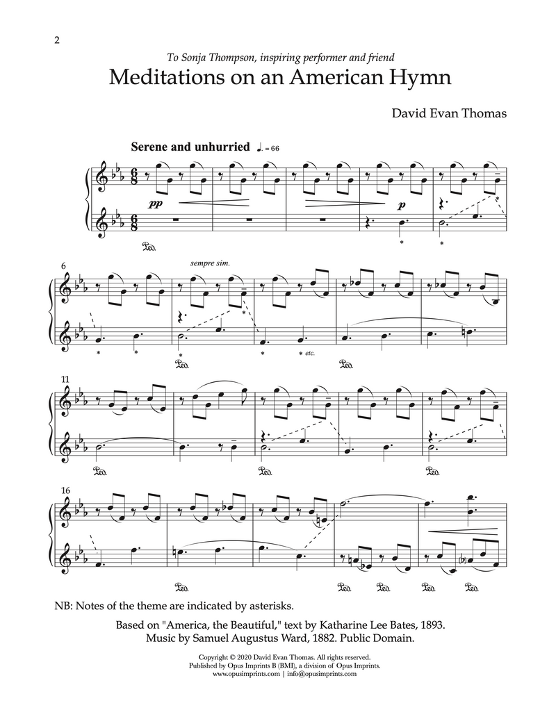 Meditations on an American Hymn –  David Evan Thomas