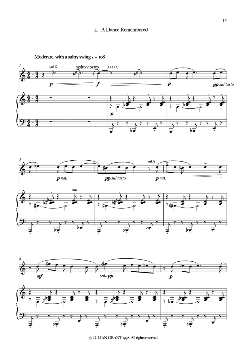 ANALECTA – suite for violin and piano - Julian Grant