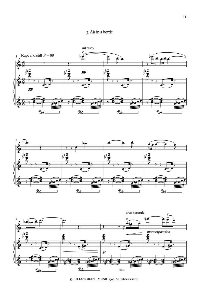 ANALECTA – suite for violin and piano - Julian Grant