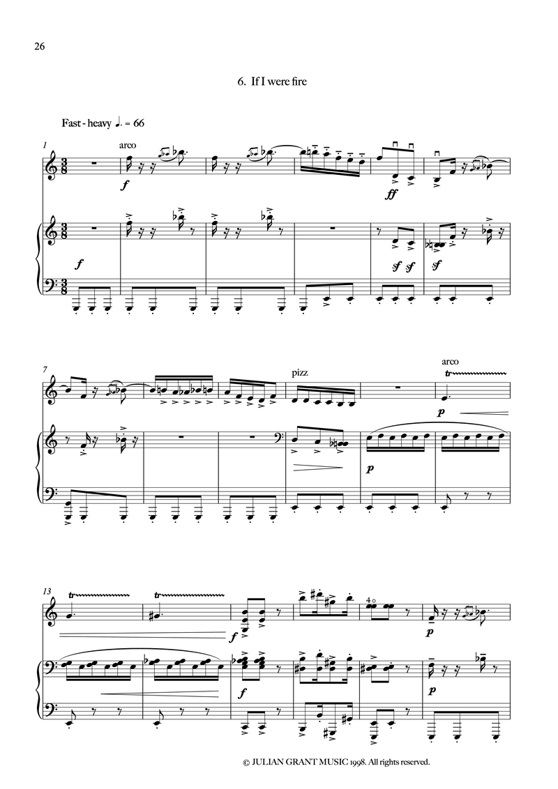 ANALECTA – suite for violin and piano - Julian Grant