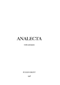 ANALECTA – suite for violin and piano - Julian Grant