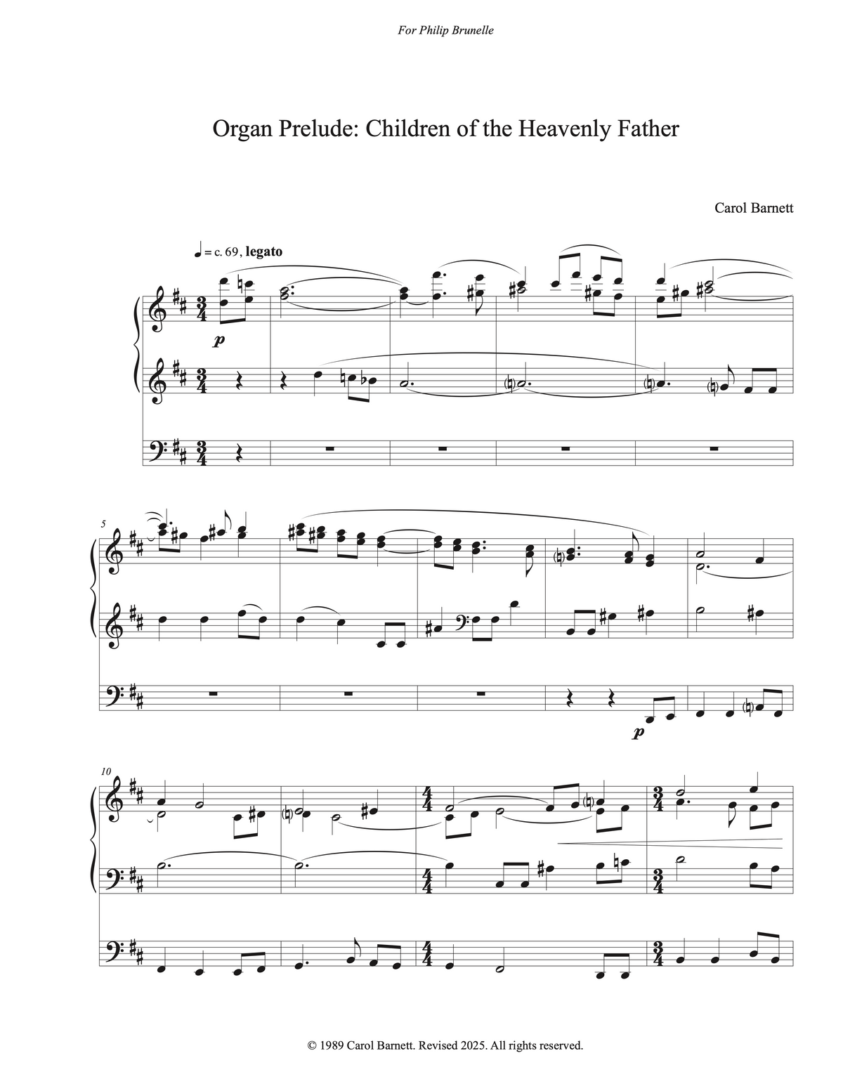 Organ Prelude - Children of the Heavenly Father – Carol Barnett
