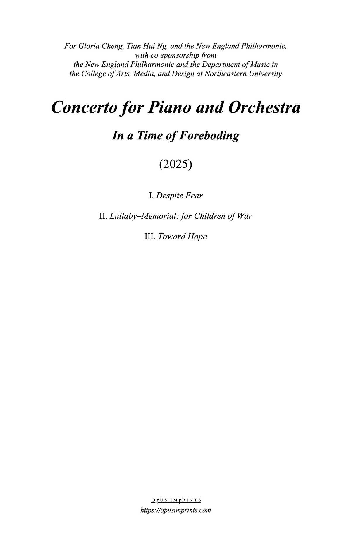 Concerto for Piano and Orchestra – Daniel Strong Godfrey