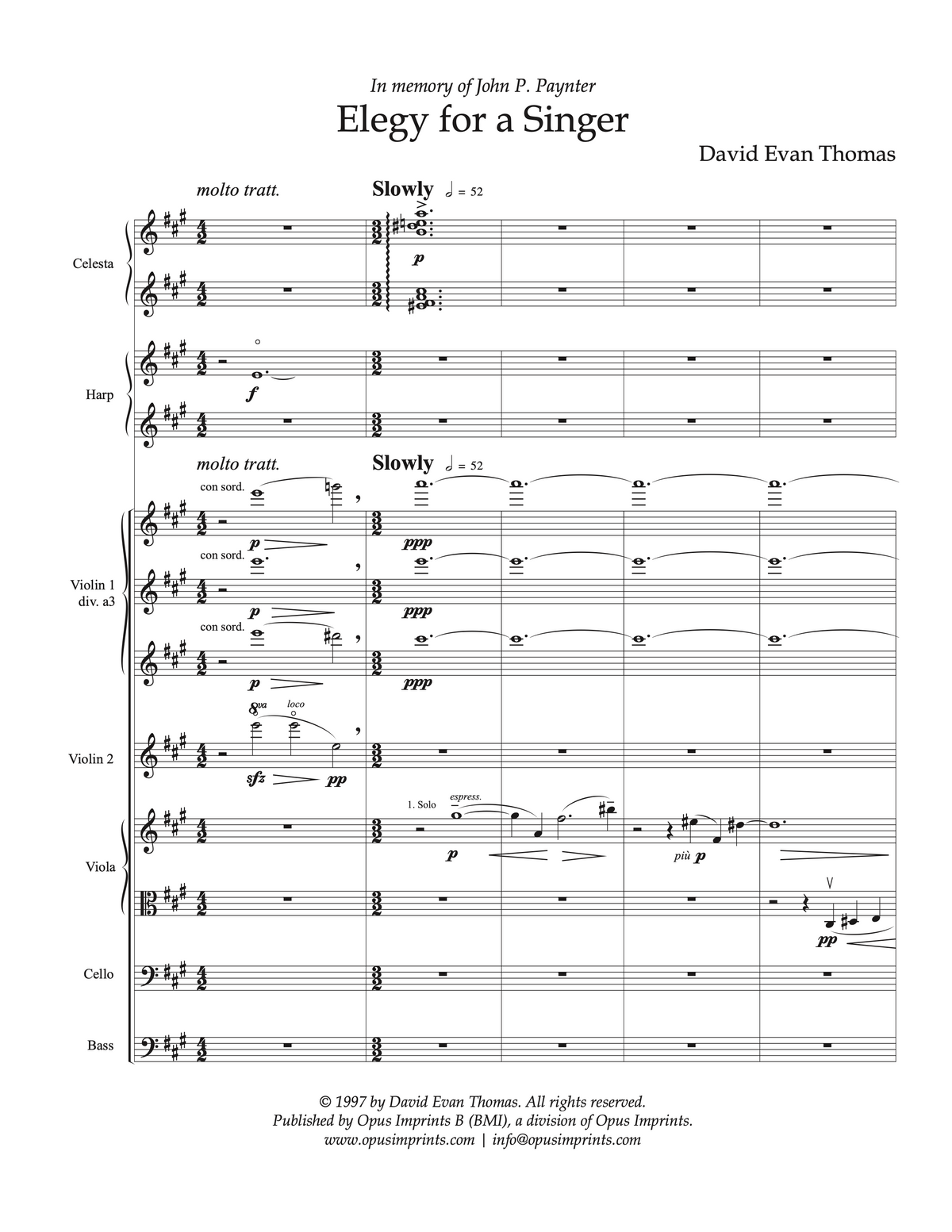 Elegy for a Singer –  David Evan Thomas