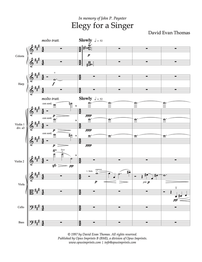Elegy for a Singer –  David Evan Thomas