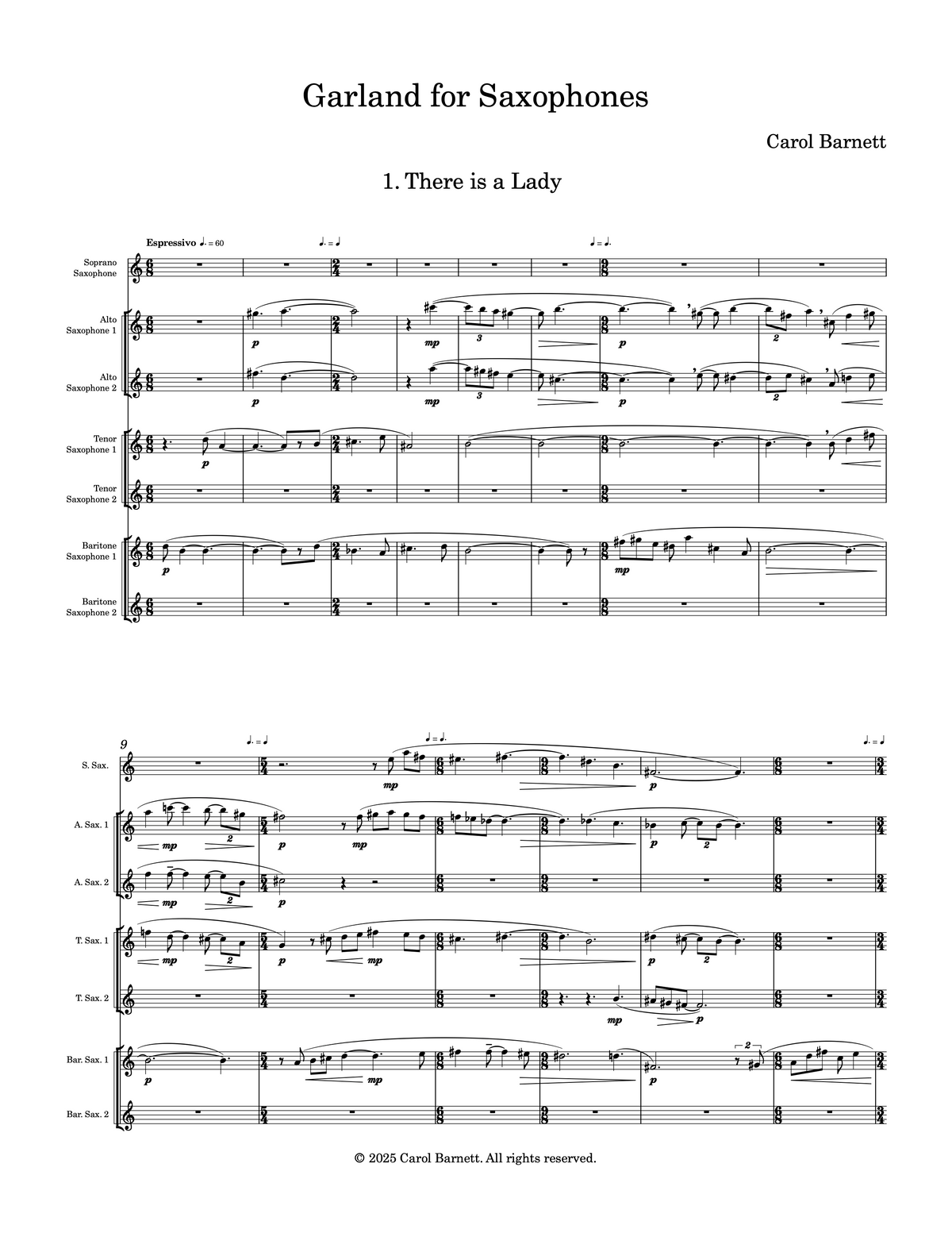 Garland for Saxophones – Carol Barnett
