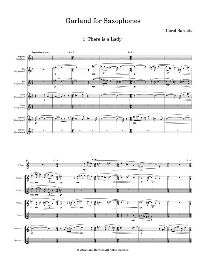 Garland for Saxophones – Carol Barnett
