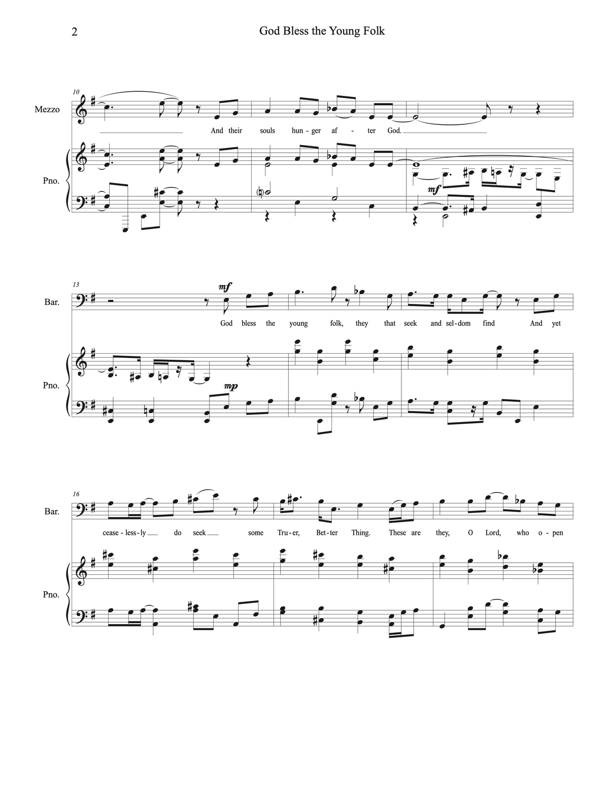 God Bless the Young Folk (duet) – Carol Barnett