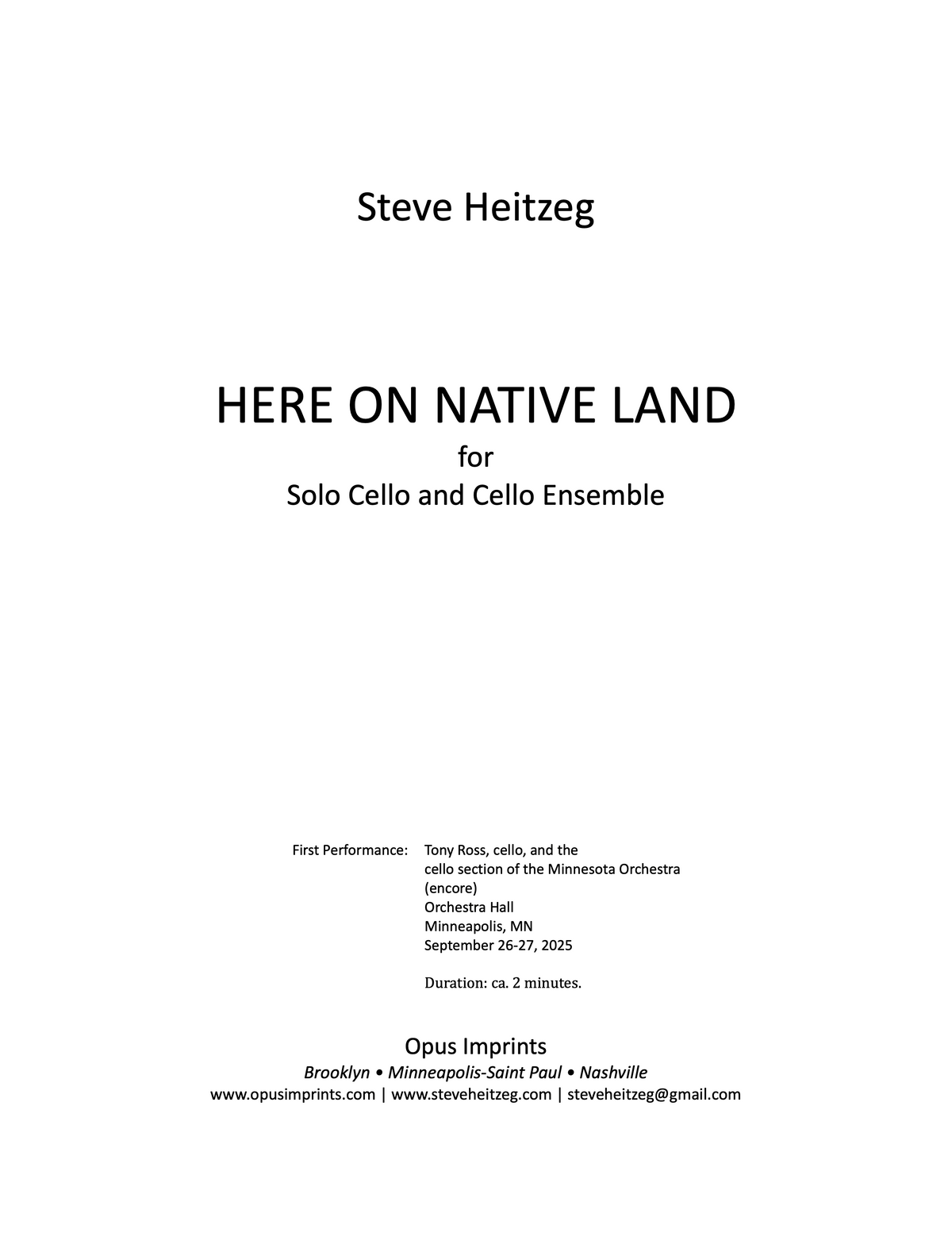Here on Native Land – Steve Heitzeg