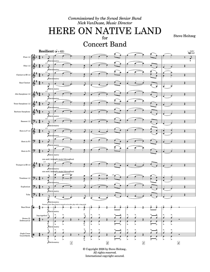 Here on Native Land for Concert Band – Steve Heitzeg