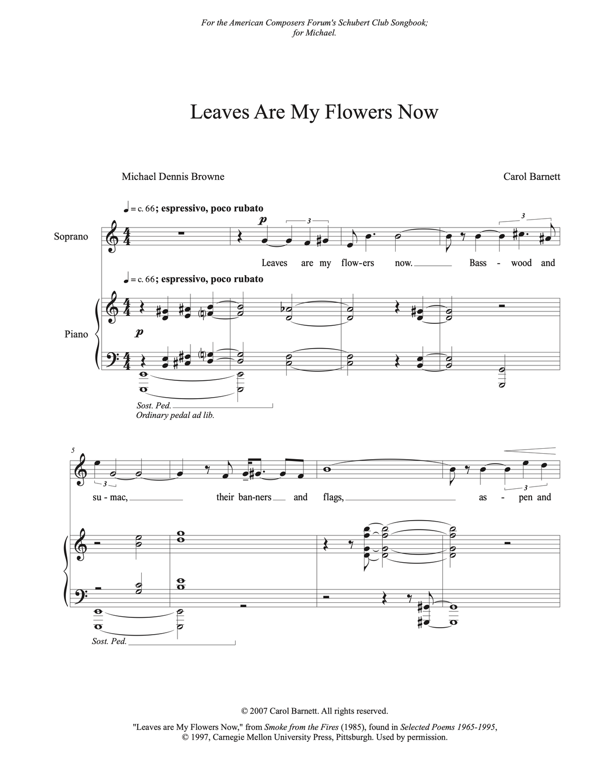 Leaves Are My Flowers Now – Carol Barnett