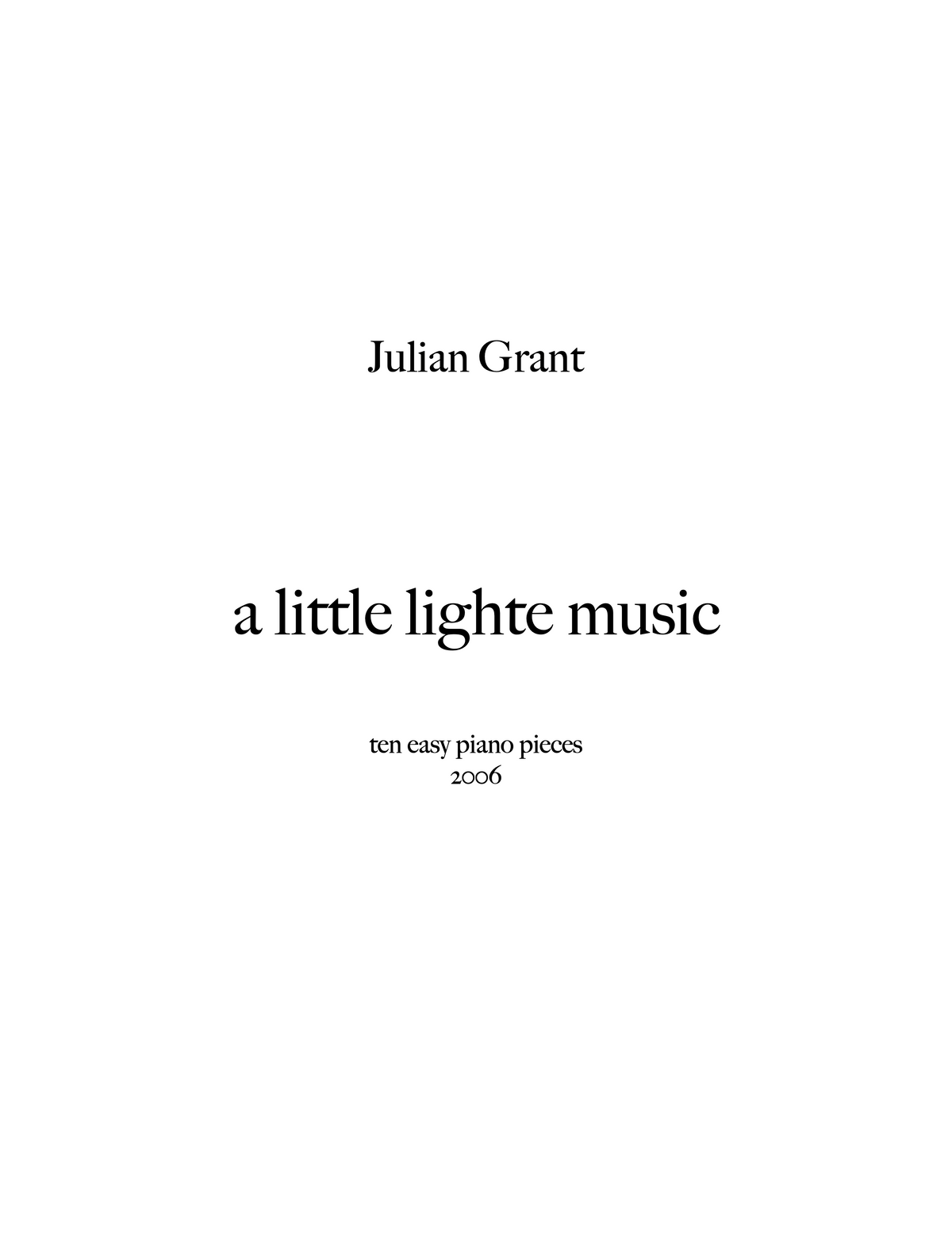 a little lighte music - Julian Grant