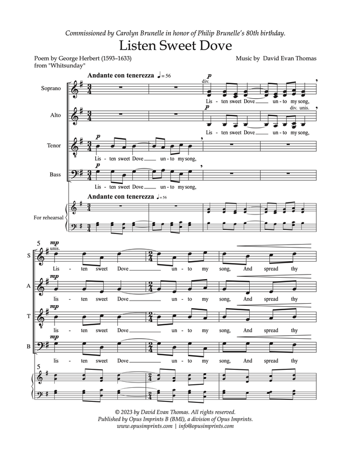 Listen, Sweet Dove – David Evan Thomas