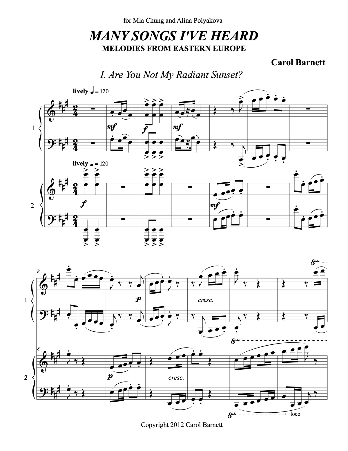Many Songs I’ve Heard: Melodies from Eastern Europe – Carol Barnett