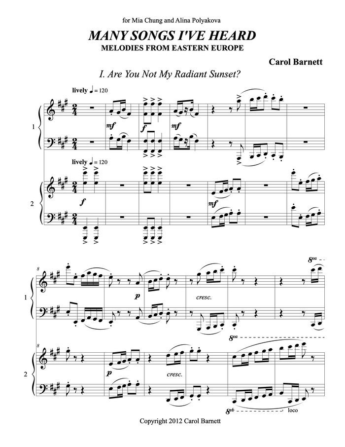 Many Songs I’ve Heard: Melodies from Eastern Europe – Carol Barnett