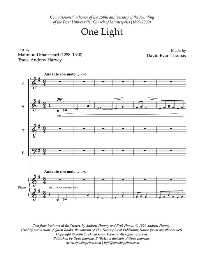 One Light –  David Evan Thomas