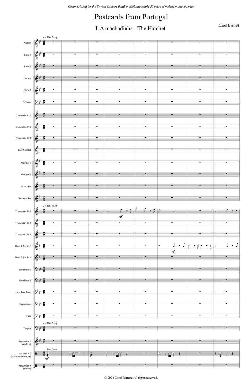 Postcards from Portugal – for concert band – Carol Barnett