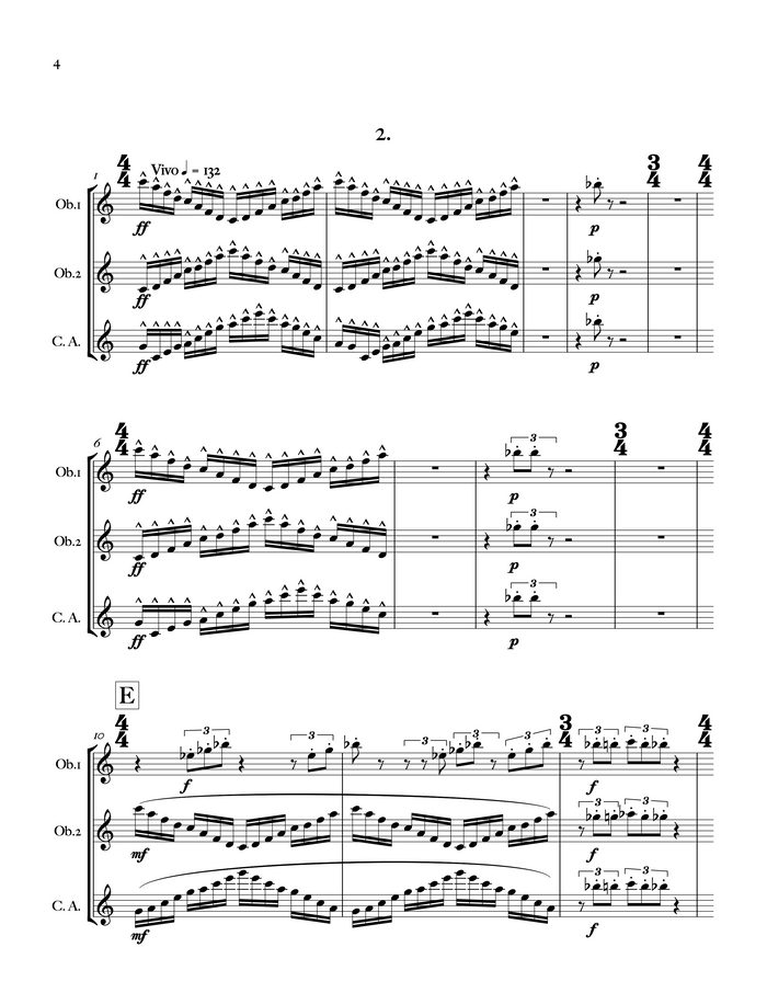 Second Pressed Etudes – for oboe trio - Julian Grant