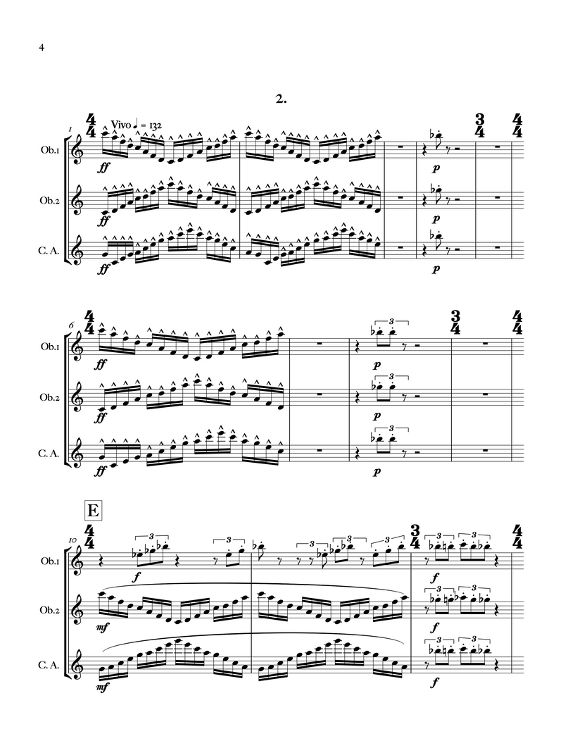 Second Pressed Etudes – for oboe trio - Julian Grant