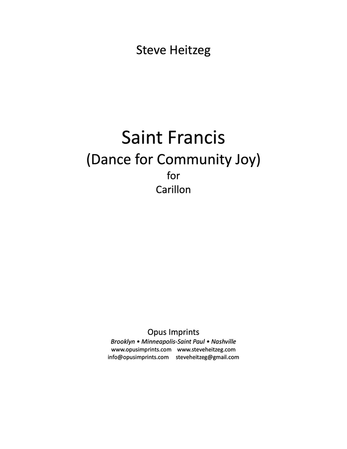Saint Francis (Dance for Community Joy) – Steve Heitzeg