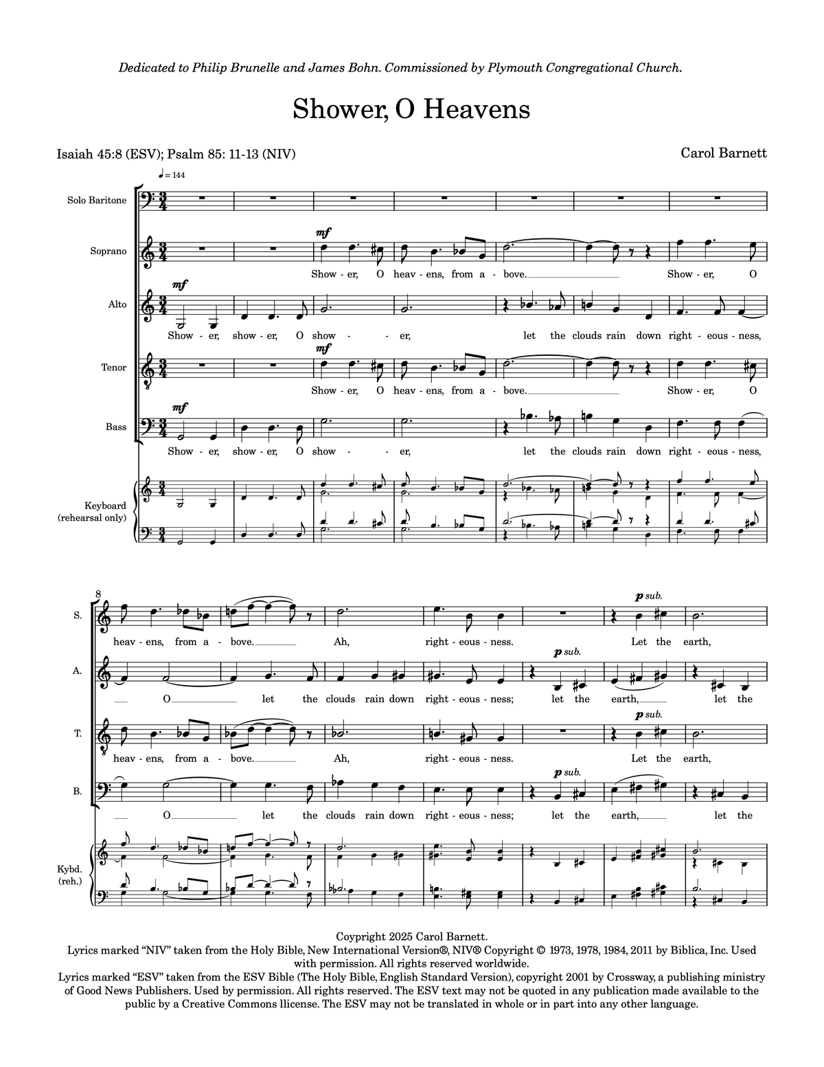 Shower, O Heavens – Carol Barnett