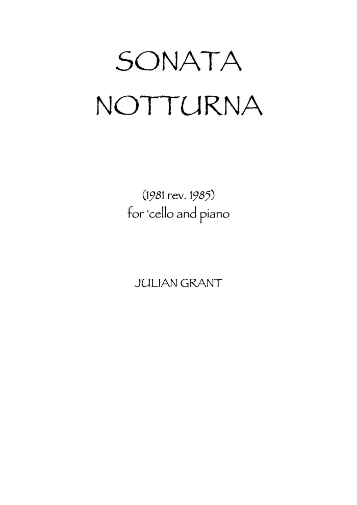 Sonata Notturna – Julian Grant