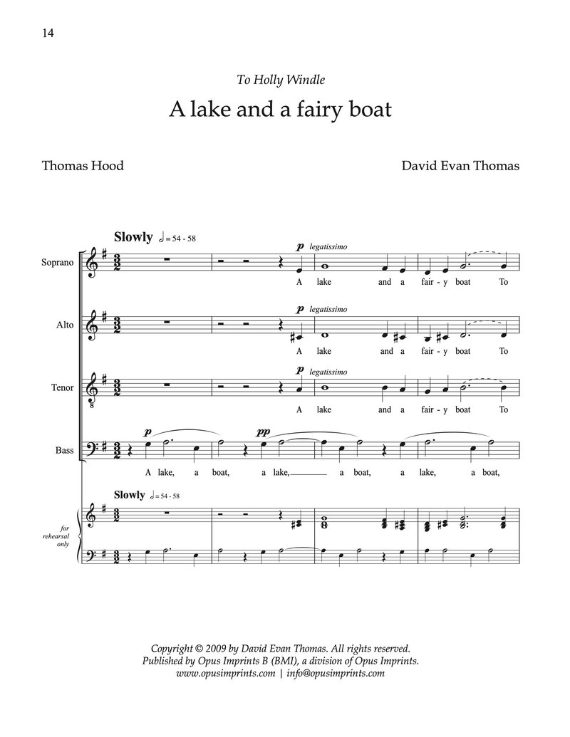 Three Romantic Part Songs - David Evan Thomas
