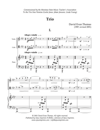 Trio forViolin, Cello and Piano –  David Evan Thomas