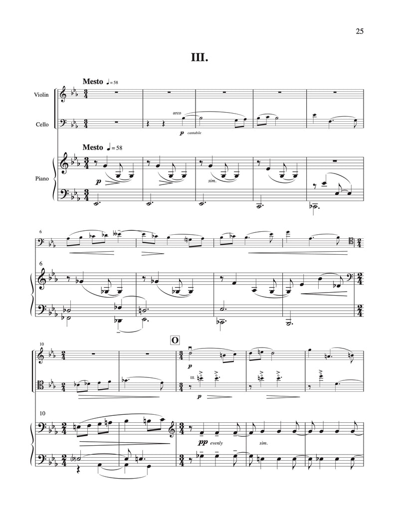 Trio forViolin, Cello and Piano –  David Evan Thomas