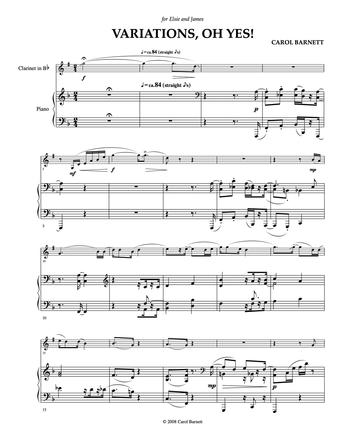 Variations, Oh Yes! – Carol Barnett