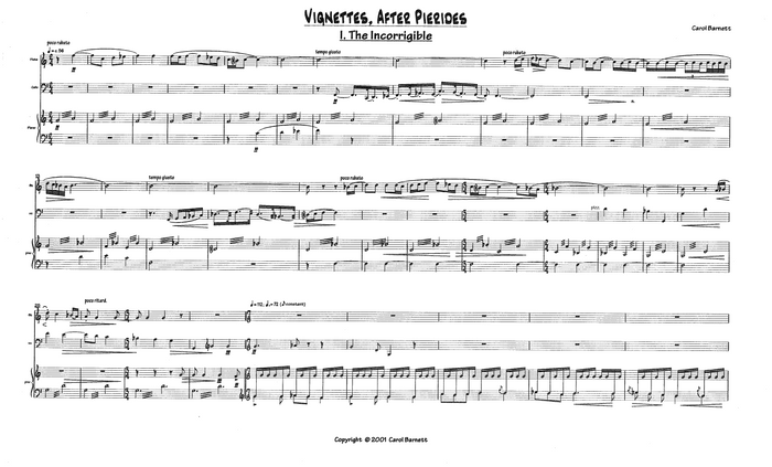 Vignettes, After Pierides – Carol Barnett