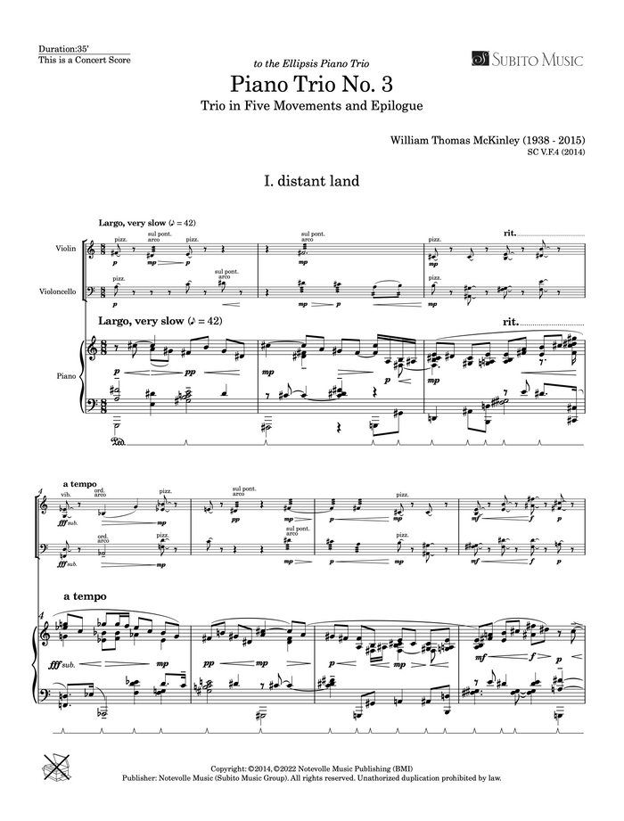 Piano Trio No. 3 – William Thomas McKinley (TEST)